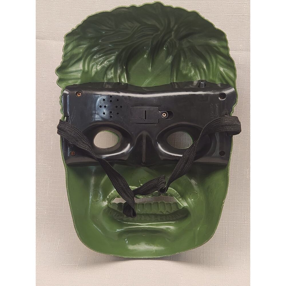 Kids Youth Incredible Hulk Mask 9" Tall Thick Plastic Head Strap Stretched Out - Picture 2 of 2